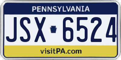 PA license plate JSX6524