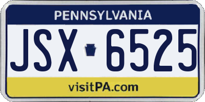 PA license plate JSX6525