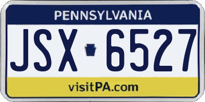PA license plate JSX6527