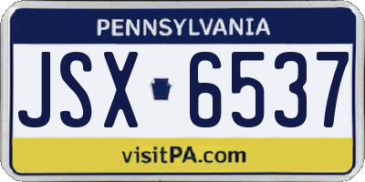 PA license plate JSX6537