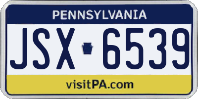 PA license plate JSX6539