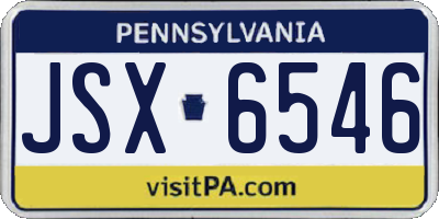 PA license plate JSX6546