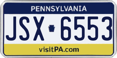 PA license plate JSX6553