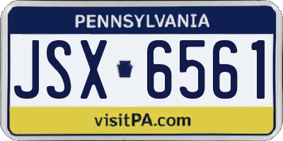 PA license plate JSX6561