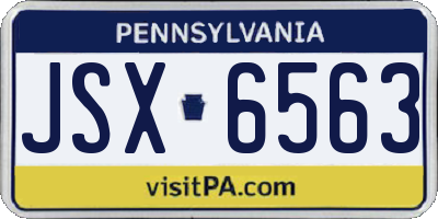 PA license plate JSX6563