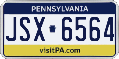 PA license plate JSX6564