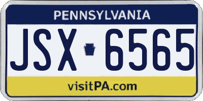 PA license plate JSX6565