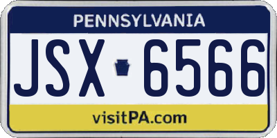PA license plate JSX6566