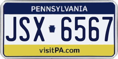 PA license plate JSX6567