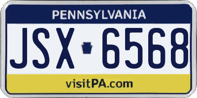 PA license plate JSX6568
