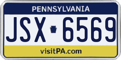 PA license plate JSX6569