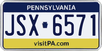 PA license plate JSX6571