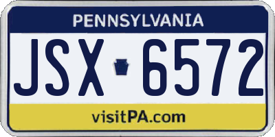 PA license plate JSX6572