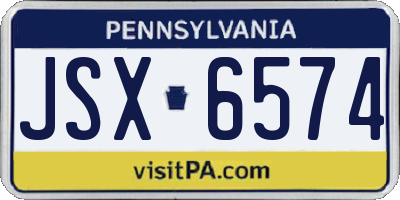 PA license plate JSX6574
