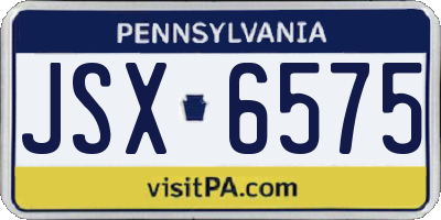 PA license plate JSX6575