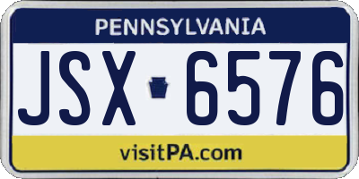PA license plate JSX6576