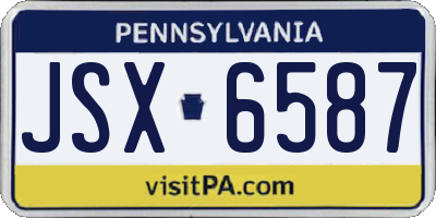 PA license plate JSX6587