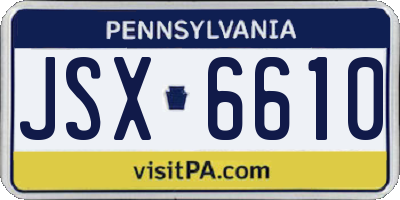 PA license plate JSX6610