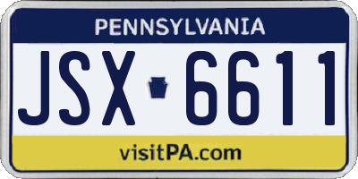 PA license plate JSX6611
