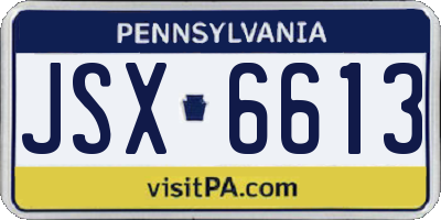 PA license plate JSX6613