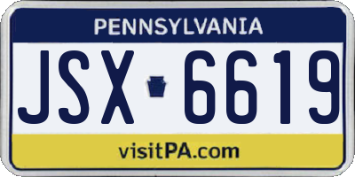 PA license plate JSX6619