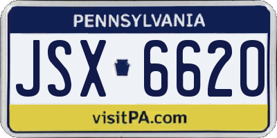 PA license plate JSX6620