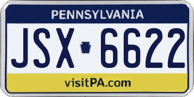 PA license plate JSX6622