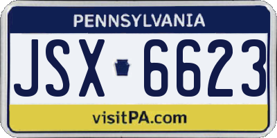 PA license plate JSX6623