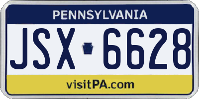 PA license plate JSX6628