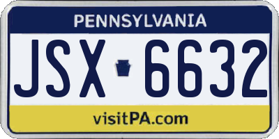 PA license plate JSX6632