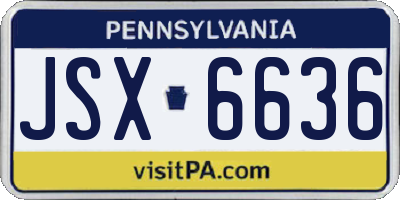 PA license plate JSX6636