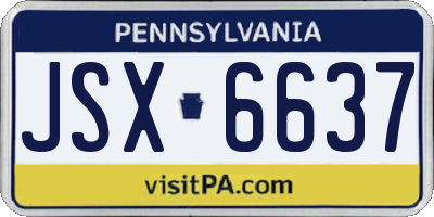 PA license plate JSX6637