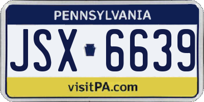 PA license plate JSX6639