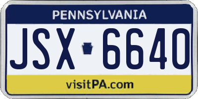PA license plate JSX6640
