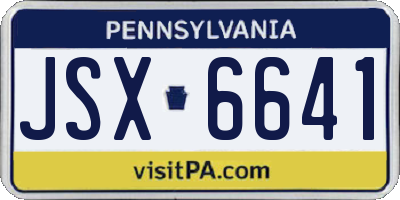 PA license plate JSX6641