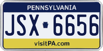 PA license plate JSX6656