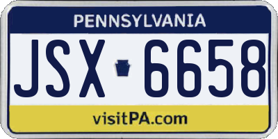 PA license plate JSX6658