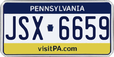 PA license plate JSX6659