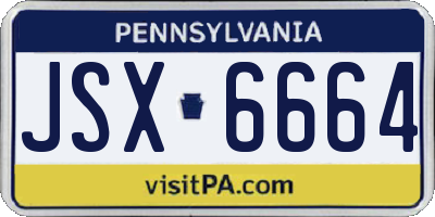 PA license plate JSX6664