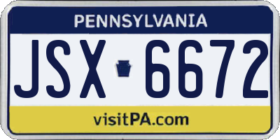 PA license plate JSX6672