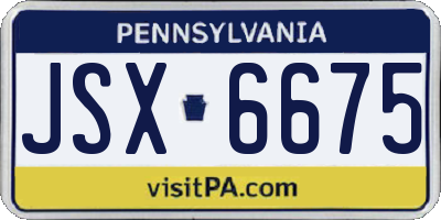 PA license plate JSX6675