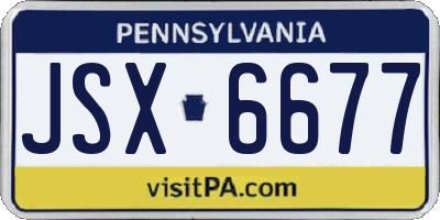 PA license plate JSX6677