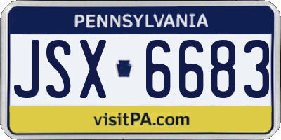 PA license plate JSX6683