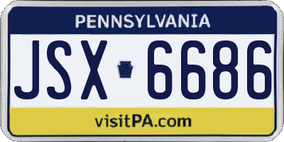 PA license plate JSX6686