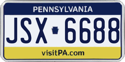 PA license plate JSX6688