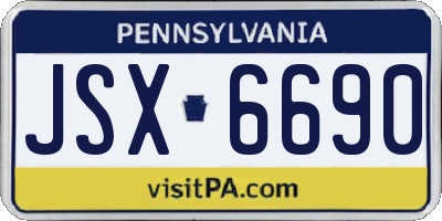 PA license plate JSX6690