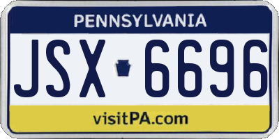 PA license plate JSX6696