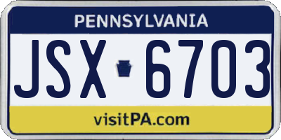 PA license plate JSX6703
