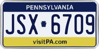 PA license plate JSX6709
