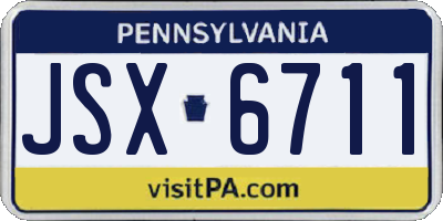 PA license plate JSX6711